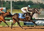 Conquest Two Step winning the 2015 Palos Verdes Stakes.