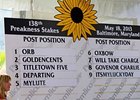 Kentucky Derby winner Orb drew the rail in the Preakness.<br><a target="blank" href="http://photos.bloodhorse.com/TripleCrown/2013-Triple-Crown/Preakness-Stakes-138/29423277_98XmS6#!i=2514659564&k=khdnmSw">Order This Photo</a>