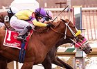 Combat Diver (outside, #1) finished second in the Miracle Wood at Laurel on Feb. 16.