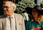 Don Sucher and daughter Carmie after Winning Colors won the 1988 Kentucky Derby at Churchill Downs.