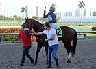 Captain Stan, ridden by Javier Castellano, captured a win for White Wabbit Wacing at Gulfstream Park on Feb. 8. White Wabbit Wacing holds a narrow lead over two-time defending champions Ken and Sarah Ramsey in the competition for leading owner. <br><a tar