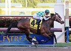 Merry Meadow has won 3 in a row.<br><a target="blank" href="http://photos.bloodhorse.com/AtTheRaces-1/At-the-Races-2015/i-m7gLk9Q">Order This Photo</a>