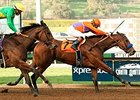 Callback finishes strong to win the Las Virgenes Stakes.
