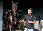 Kelly Breen and Pants On Fire at Santa Anita.<br><a target="blank" href="http://photos.bloodhorse.com/BreedersCup/2014-Breeders-Cup/Works/i-mWkgcZQ">Order This Photo</a>