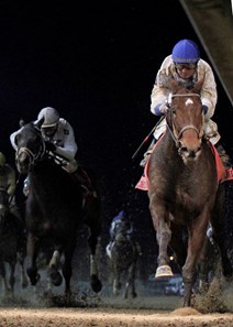 Molly Morgan took charge in the stretch and cruised to a clear victory over Street Girl in the 2014 Grade II $237,510 Chilukki Stakes for fillies and mares at Churchill Downs.