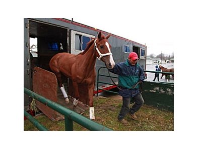 Among the first arrivals from Florida were Lucky Red Doll, a 3 year old filly from the Pat McBurney Stable.