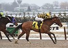 Isabelle comes home strong to win the Broadway Stakes.<br><a target="blank" href="http://photos.bloodhorse.com/AtTheRaces-1/At-the-Races-2015/i-94ZvQmK">Order This Photo</a>