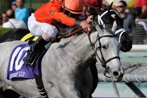 Tapitsfly, breaking from near the outside in the 12-horse field, ran one-two nearly the entire way with Rose Catherine while completing the one-mile journey in 1:34.25. Tapitsfly, trained by Dale Romans for owner/breeder Frank Jones Jr., went off as a slight overlay at 9-1.