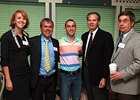 Attendees at the International Conference on Health, Safety, and Welfare of Jockeys, including retired jockey Ramon Dominguez (center).