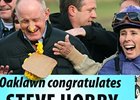 Steve Hobby is "congratulated" after his 1,000th win.