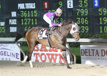 Agent Di Nozzo completes the mission in the Borgata Stakes at Delta Downs.