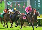 Havelock comes running late to take the Woodford.<br><a target="blank" href="http://photos.bloodhorse.com/AtTheRaces-1/at-the-races-2013/27257665_QgCqdh#!i=2813053635&k=DjfQgHJ">Order This Photo</a>