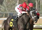 Eight Belles was the 5-1 favorite at the April 6 close of the Kentucky Oaks Future Wager Pool 3.<br><a target="blank" href="http://www.bloodhorse.com/horse-racing/photo-store?ref=http%3A%2F%2Fpictopia.com%2Fperl%2Fgal%3Fprovider_id%3D368%26ptp_photo_id%3D3918868%26ref%3Dstory">Order This Photo</a>