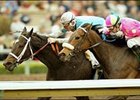 Miss Loren, left, holds off Good Student to win the Santa Maria Handicap.