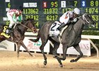 Four Gifts pulls away from C. S. Silk to take the Delta Princess.