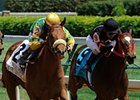 Lou Brissie (left) comes home strong to take the Kentucky Juvenile Stakes. <br><a target="blank" href="http://www.bloodhorse.com/horse-racing/photo-store?ref=http%3A%2F%2Fpictopia.com%2Fperl%2Fgal%3Fprovider_id%3D368%26ptp_photo_id%3D8937230%26ref%3Dstory">Order This Photo</a>