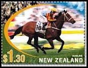 Sunline, Other Horses Featured on New Zealand Postal Stamps Sunline, Other Horses Featured on New Zealand Postal Stamps