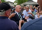 Dr. Larry Bramlage with the AAEP on-call vet team talks with reporters about I'll Have Another's tendon injury.