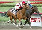 Second of June, inside, comes out of Fountain of Youth with Triple Crown campaign-ending injury.