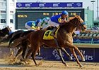 Mister Marti Gras overtakes Alma d'Oro the win the Ack Ack.<br><a target="blank" href="http://www.bloodhorse.com/horse-racing/photo-store?ref=http%3A%2F%2Fpictopia.com%2Fperl%2Fgal%3Fprovider_id%3D368%26ptp_photo_id%3D9728523%26ref%3Dstory">Order This Photo</a>