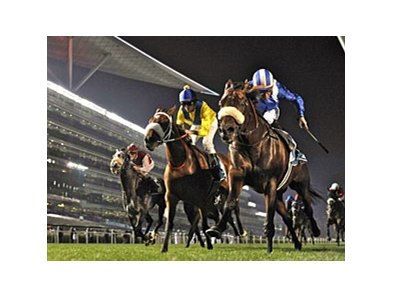 Derbaas and Richard Hills take the Al Fahidi Fort at Meydan.