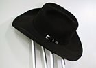 The crutches and cowboy hat worn by trainer Chip Woolley before and after the 2009 Kentucky Derby.