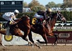 Favorite Spanky Fischbein takes the Great White Way Division of the New York Stallion Series at Aqueduct.<br><a target="blank" href="http://www.bloodhorse.com/horse-racing/photo-store?ref=http%3A%2F%2Fpictopia.com%2Fperl%2Fgal%3Fprovider_id%3D368%26ptp_photo_id%3D2751532%26ref%3Dstory">Order This Photo</a>