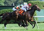 Dynaslew pulls away in the stretch for victory in the Ballston Spa.<br><a target="blank" href="http://www.bloodhorse.com/horse-racing/photo-store?ref=http%3A%2F%2Fpictopia.com%2Fperl%2Fgal%3Fprovider_id%3D368%26ptp_photo_id%3D9162111%26ref%3Dstory">Order This Photo</a>