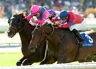 Out of Control maintains in Oak Tree Mile surprise.