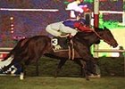 Follow the Money (#3), with Chris McCarron, holds off Melody Queen, with Joe Bravo, to win the $150,000 Violet Handicap at the Meadowlands Friday.