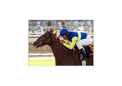 Megahertz bids farewell to Southern California fans with this victory in the Yellow Ribbon Stakes, Saturday at Santa Anita.
