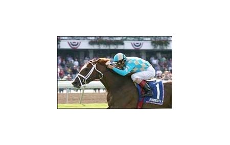 English Channel, with John Velazquez up, wins the United Nations Handicap Saturday at Monmouth Park.
