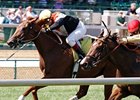 Greta Kuntzweiler (left) finished 2nd on Broken Dreams at Churchill Downs on June 24.