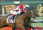 Florida Derby favorite Read the Footnotes, winning the Fountain of Youth.