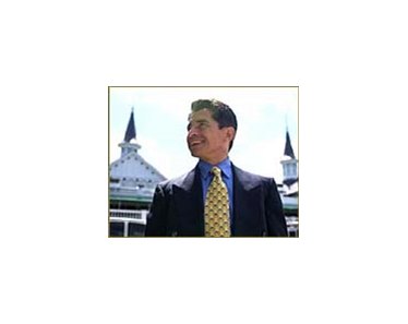 Jockey Jose Santos, with the twin spires of Churchill Downs behind him, named in report on jockey weight.