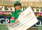 Garrett Gomez reacts to missing the earnings record.