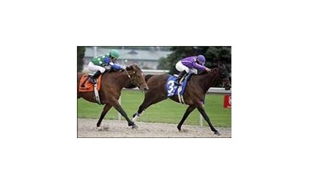 Ball Four (3) wins the Kentucky Cup Classic ahead of Perfect Drift, Saturday at Turfway Park.