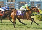 Mystery Giver, right, runs to victory in the Mervin H. Muniz Jr. Memorial Handicap, Sunday at Fair Grounds.