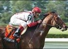 Outperformance, with Javier Castellano up, wins the Hill Prince, Friday at Belmont.