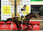Gladiatorus leads all the way to take the Dubai Duty Free.