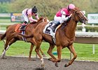 Workin for Hops pulls away in the Hanshin Cup.
