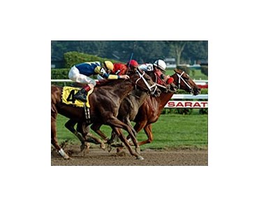 Lady Tak holds on to win the Ballerina Handicap, Sunday at Saratoga.