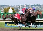 Uh Oh Bango (inside) wins the Berkeley Stakes.
