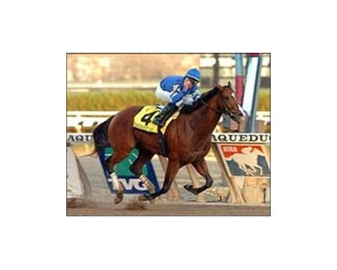 Discreet Cat takes Cigar Mile in record-tying time.<br><a target="blank" href="http://www.bloodhorse.com/horse-racing/photo-store?ref=http%3A%2F%2Fpictopia.com%2Fperl%2Fgal%3Fprovider_id%3D368%26ptp_photo_id%3D669964%26ref%3Dstory">Order This Photo</a>