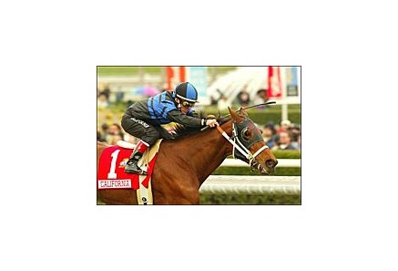 Valentine Dancer cruises to victory in the Sunshine Millions Filly & Mare Turf, Saturday at Santa Anita.