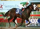California-bred Proud Tower cruises to victory in the Hollywood Prevue as favored Yonaguska finishes third.