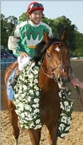 Afleet Alex and Jeremy Rose after Arkansas Derby win.