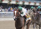 Pomeroys Pistol leaves the other behind in the Gallant Bloom.<br><a target="blank" href="http://www.bloodhorse.com/horse-racing/photo-store?ref=http%3A%2F%2Fpictopia.com%2Fperl%2Fgal%3Fprovider_id%3D368%26ptp_photo_id%3D9679236%26ref%3Dstory">Order This Photo</a>
