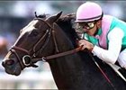 First Defence, with Javier Castellano riding, wins the Long Branch Breeders' Cup Stakes at Monmouth Park.