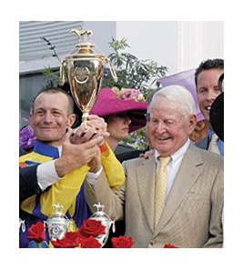 James Tafel, right, after Street Sense wins the Kentucky Derby.